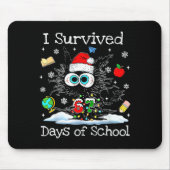 Funny Black Cat Christmas I Survived 67 Days Of Sc Mousepad (Vorne)