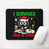 Funny Black Cat Christmas I Survived 67 Days Of Sc Mousepad (Mit Mouse)