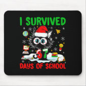 Funny Black Cat Christmas I Survived 67 Days Of Sc Mousepad (Vorne)