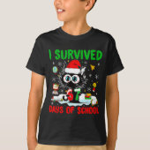 Funny Black Cat Christmas I Survived 67 Days Of Sc T-Shirt (Vorderseite)