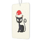 Funny Black Cat Christmas Snowflake Chat Lover Autolufterfrischer (Links)
