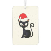 Funny Black Cat Christmas Snowflake Chat Lover Autolufterfrischer (Rückseite)