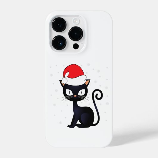 Funny Black Cat Christmas Snowflake Chat Lover iPhone Hülle (Rückseite)