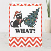 Funny Black Cat Christmas Tree Karte (Rückseite)