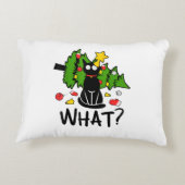 Funny Black Cat Christmas Tree Merry Santa Humor C Dekokissen (Rückseite)