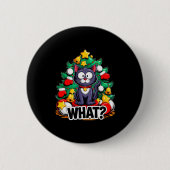 Funny Black Cat Christmas Tree Merry Xmas Humor Ca Button (Vorderseite)