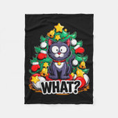 Funny Black Cat Christmas Tree Merry Xmas Humor Ca Fleecedecke (Vorderseite)