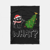 Funny Black Cat Christmas Tree Merry Xmas Humor Ca Fleecedecke (Vorderseite)