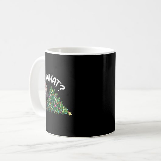 Funny Black Cat Christmas Tree Merry Xmas Humor Ca Kaffeetasse (Vorderseite Links)