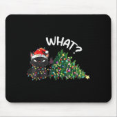 Funny Black Cat Christmas Tree Merry Xmas Humor Ca Mousepad (Vorne)