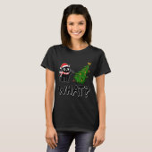 Funny Black Cat Christmas Tree Merry Xmas Humor Ca T-Shirt (Vorne ganz)