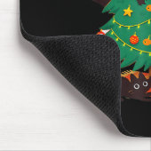 Funny Black Cat Christmas Tree Mousepad (Ecke)