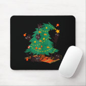 Funny Black Cat Christmas Tree Mousepad (Mit Mouse)