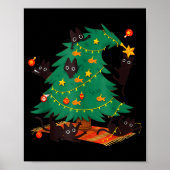 Funny Black Cat Christmas Tree Poster (Vorne)