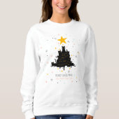 Funny Black Cat Christmas Tree Sweatshirt (Vorderseite)