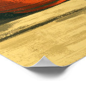 Funny Black Cat Eating Ramen Poster (Ecke)