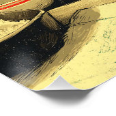 Funny Black Cat Eating Ramen Poster (Ecke)