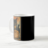 Funny Black Cat Eating Tacos Retro Japanese  Kaffeetasse (Vorderseite Links)