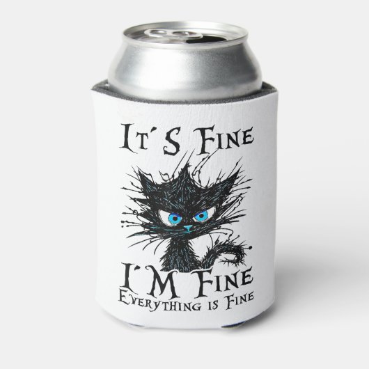 Funny Black Cat Es ist gut, ich bin gut alles ist Dosenkühler (Kanne Rückseite)
