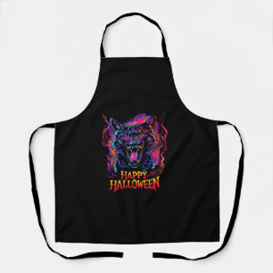 Funny Black Cat farbenfrohe Halloween Männer Fraue Schürze