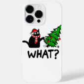 Funny Black Cat Geschenk Pushing Weihnachtsbaum üb Case-Mate iPhone Hülle (Rückseite)