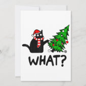 Funny Black Cat Geschenk Pushing Weihnachtsbaum üb Einladung (Rückseite)