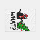 Funny Black Cat Geschenk Pushing Weihnachtsbaum üb Fleecedecke (Vorderseite (Horizontal))