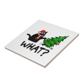 Funny Black Cat Geschenk Pushing Weihnachtsbaum üb Fliese (Seite)