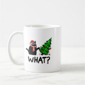 Funny Black Cat Geschenk Pushing Weihnachtsbaum üb Kaffeetasse (Links)