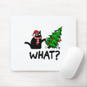 Funny Black Cat Geschenk Pushing Weihnachtsbaum üb Mousepad (Mit Mouse)