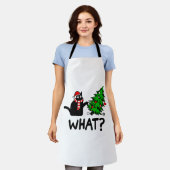 Funny Black Cat Geschenk Pushing Weihnachtsbaum üb Schürze (Getragen)