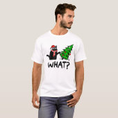 Funny Black Cat Geschenk Pushing Weihnachtsbaum üb T-Shirt (Vorne ganz)