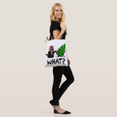 Funny Black Cat Geschenk Pushing Weihnachtsbaum üb Tasche (Am Model)