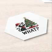 Funny Black Cat Geschenk Pushing Weihnachtsbaum üb Untersetzer (angewinkelt)