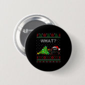 Funny Black Cat Gift Pushing Christmas Tree Over C Button (Vorne & Hinten)