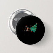Funny Black Cat Gift Pushing Christmas Tree Over C Button (Vorne & Hinten)