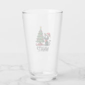 Funny Black Cat Gift Pushing Christmas Tree Over C Glas (Rückseite)
