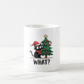 Funny Black Cat Gift Pushing Christmas Tree Over C Kaffeetasse (Mittel)
