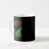 Funny Black Cat Gift Pushing Christmas Tree Over C Kaffeetasse (Vorderseite Links)