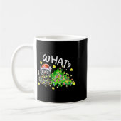 Funny Black Cat Gift Pushing Christmas Tree Over C Kaffeetasse (Links)