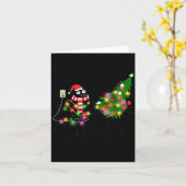 Funny Black Cat Gift Pushing Christmas Tree Over C Karte (Gelbe Blume)