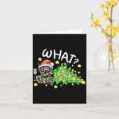Funny Black Cat Gift Pushing Christmas Tree Over C Karte (Gelbe Blume)