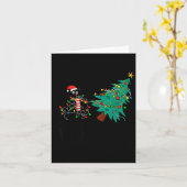 Funny Black Cat Gift Pushing Christmas Tree Over C Karte (Gelbe Blume)