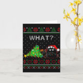 Funny Black Cat Gift Pushing Christmas Tree Over C Karte (Gelbe Blume)