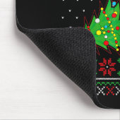 Funny Black Cat Gift Pushing Christmas Tree Over C Mousepad (Ecke)