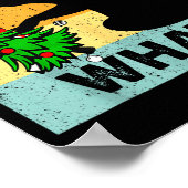 Funny Black Cat Gift Pushing Christmas Tree Over C Poster (Ecke)