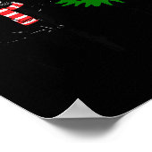 Funny Black Cat Gift Pushing Christmas Tree Over C Poster (Ecke)