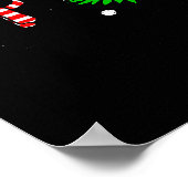 Funny Black Cat Gift Pushing Christmas Tree Over C Poster (Ecke)