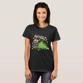 Funny Black Cat Gift Pushing Christmas Tree Over C T-Shirt (Vorne ganz)