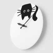 Funny Black Cat Große Wanduhr (Winkel)